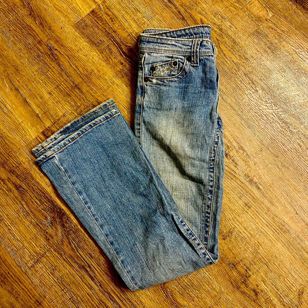 Vintage LowRise Distressed Faded Bell Bottom Jeans